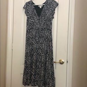 Black and White animal print/polka dot midi dress